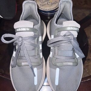 Adidas boys or girls Gray and White Sneakers